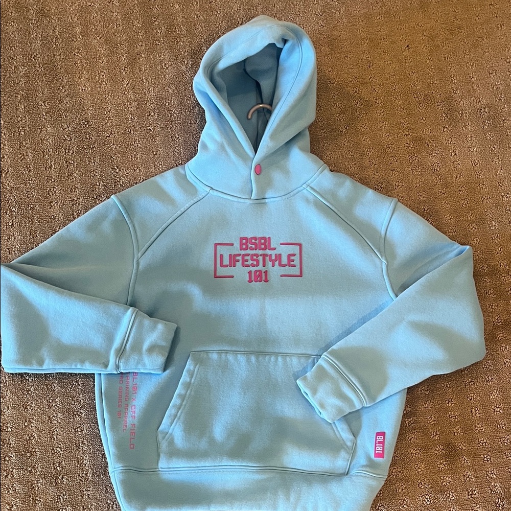 BSBL Lifestyle 101 Off Field Performance Youth Hoodie - Cotton Candy Blue YL